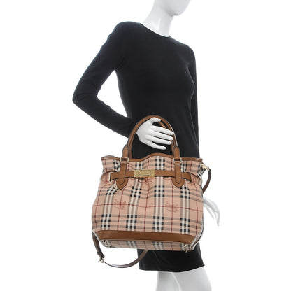 Burberry Haymarket Check Medium Golderton Tote Mid Camel 3 of 11