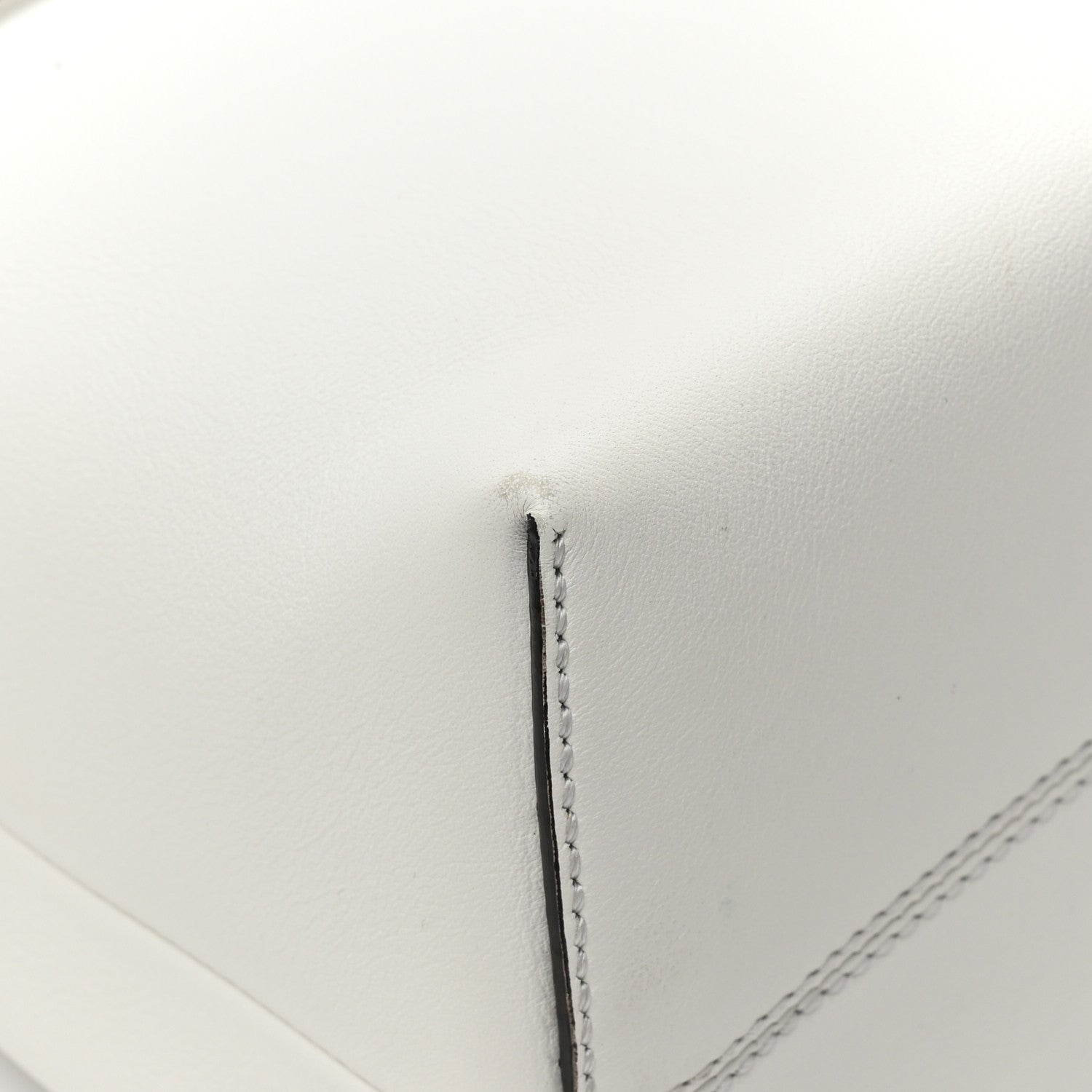 Fendi Vitello Dolce Bi-Color FF 1974 Embossed Medium By The Way Boston Bag White Ice Maya Black 14 of 16