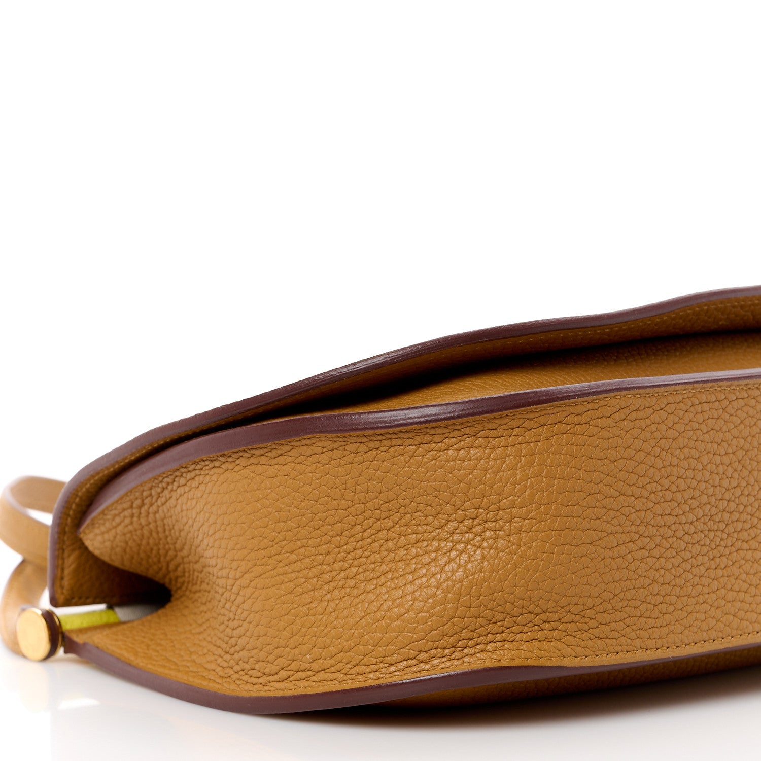 Hermes Taurillon Clemence Chevre Mysore Saut 25 Sesame Craie Lime 10 of 15