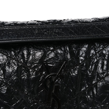 Saint Laurent Crinkled Calfskin Matelasse Monogram Baby Niki Chain Satchel Black 8 of 10