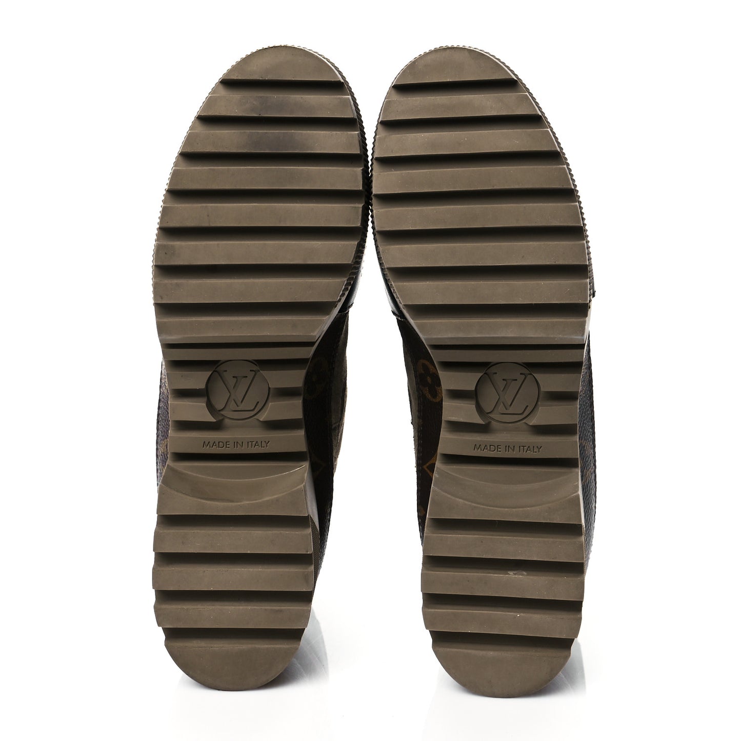 Suede Calfskin Monogram Laureate Platform Desert Boots 40 Taupe
