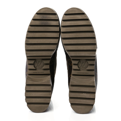 Louis Vuitton Suede Calfskin Monogram Laureate Platform Desert Boots 40 Taupe 5 of 8