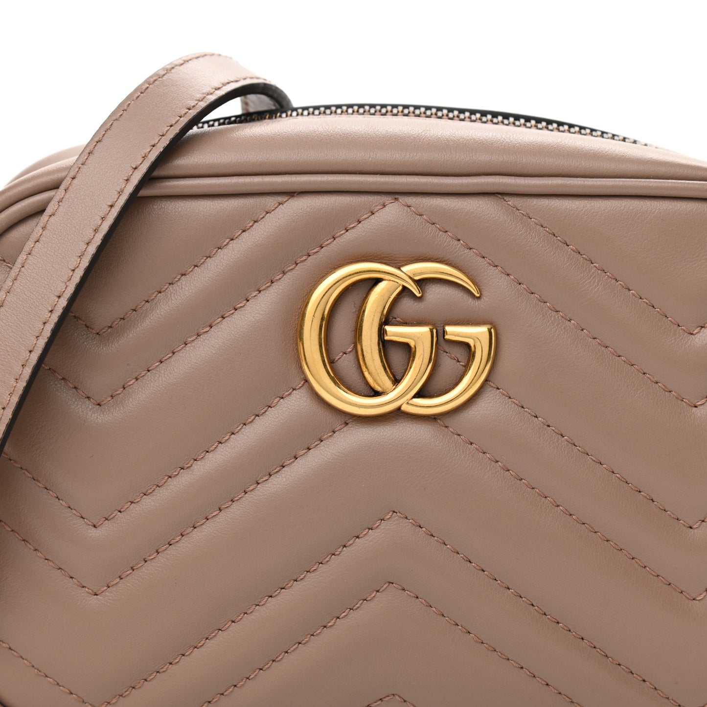 Calfskin Matelasse Mini GG Marmont Chain Shoulder Bag Porcelain Rose