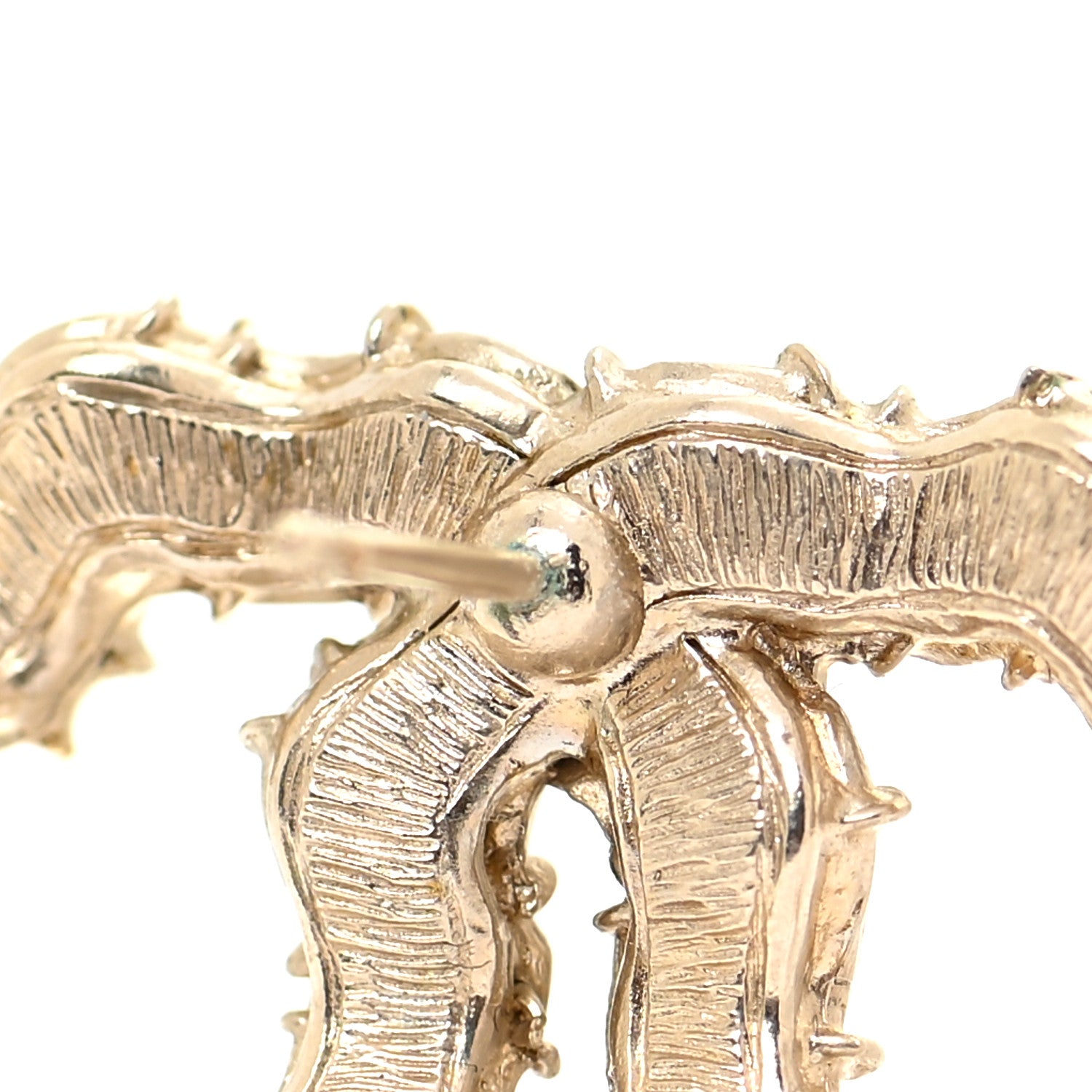 Chanel Crystal CC Earrings Gold 5 of 6