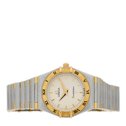 Omega Stainless Steel 18K Yellow Gold 25mm Constellation Quartz Watch White 1372.30.00 2 of 4