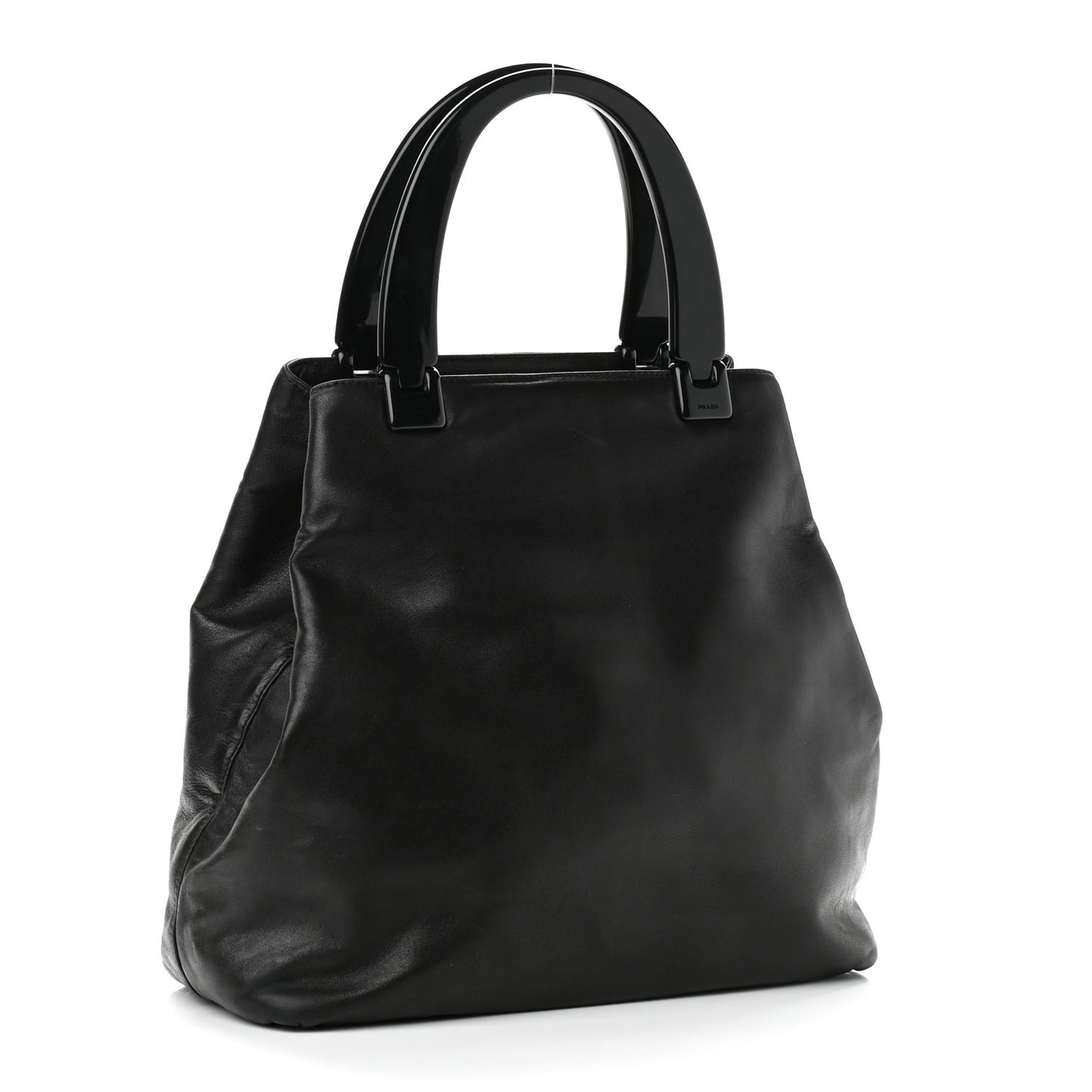 Soft Calfskin Top Handle Tote Black