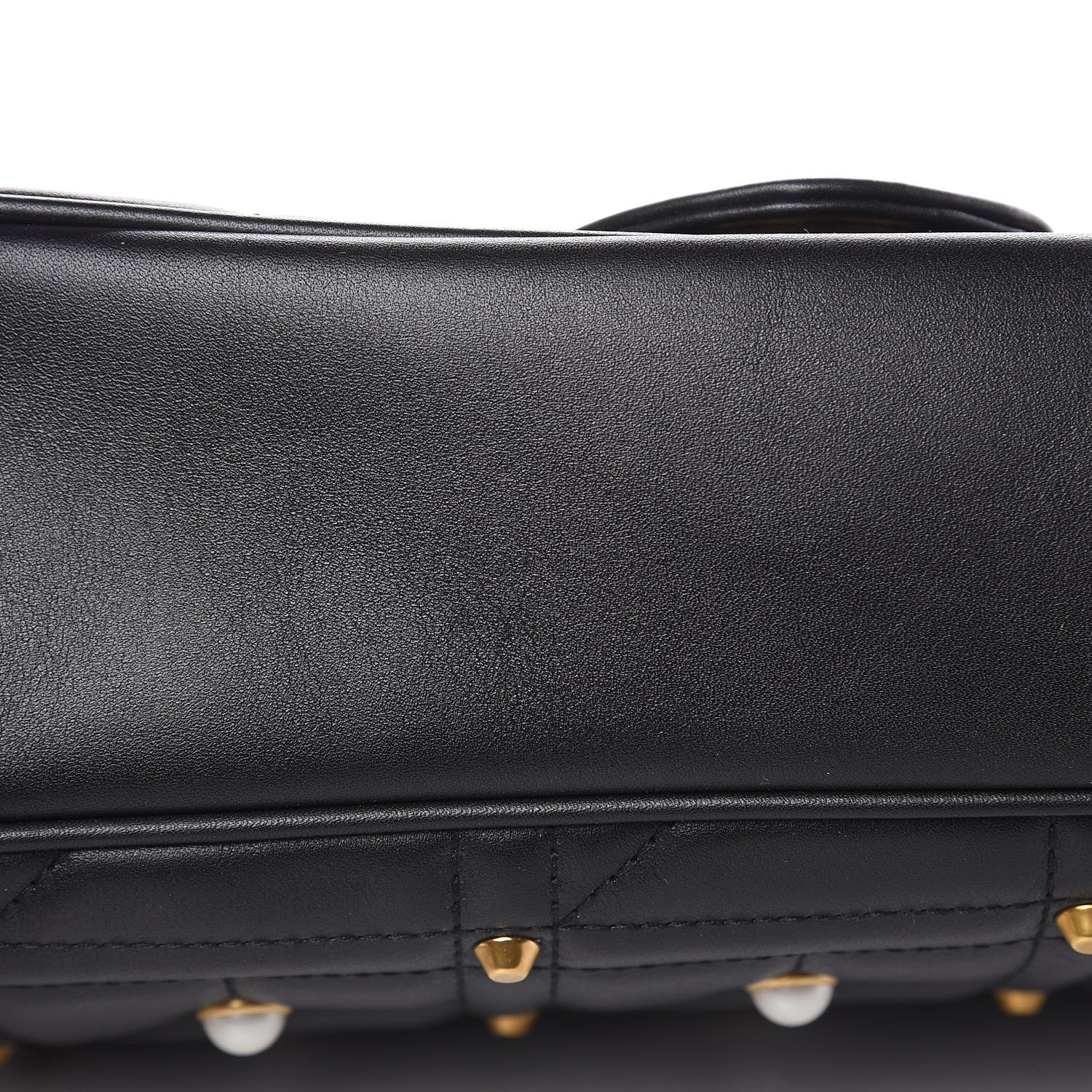 Gucci Calfskin Matelasse Studded Medium Pearly GG Marmont Shoulder Bag Black 9 of 10