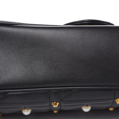 Gucci Calfskin Matelasse Studded Medium Pearly GG Marmont Shoulder Bag Black 9 of 10