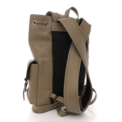 Gucci Piuma Calfskin Jumbo GG Embossed Double Buckle Backpack Good Taupe 3 of 11
