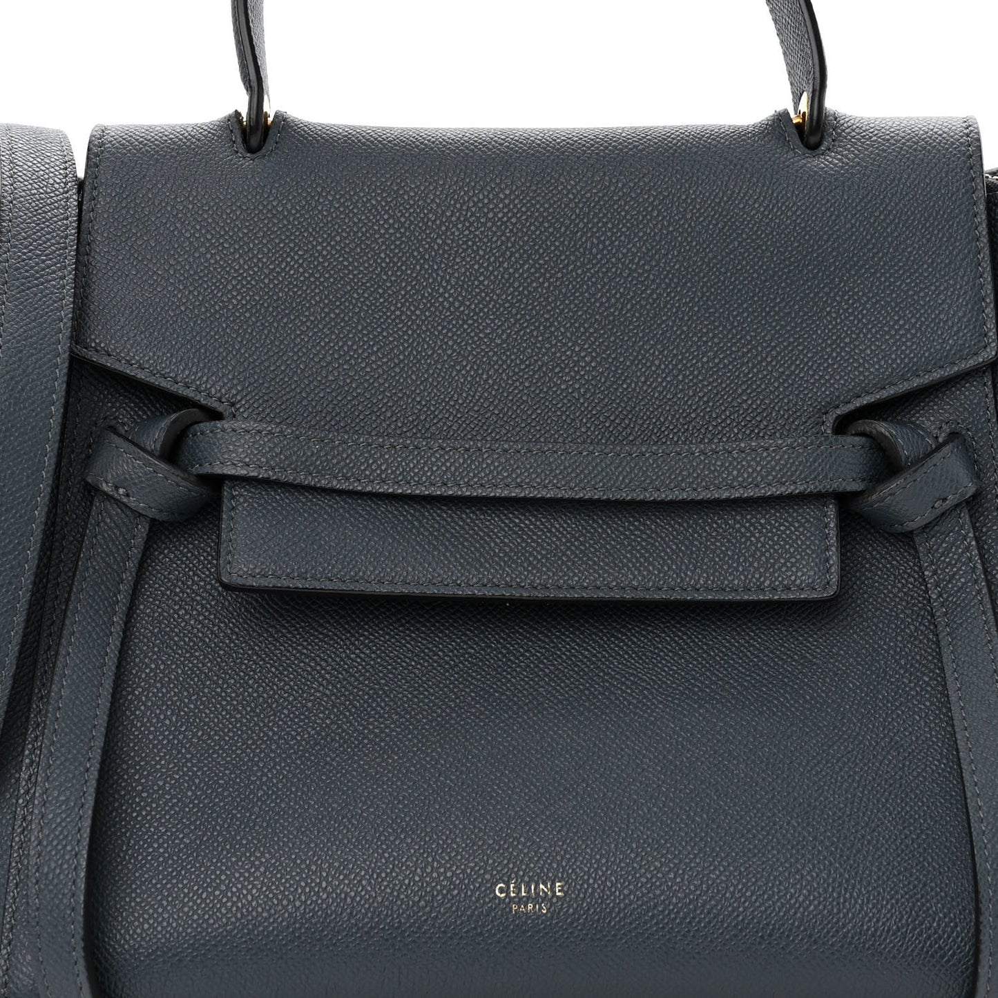 Baby Grained Calfskin Micro Belt Bag Steel Blue