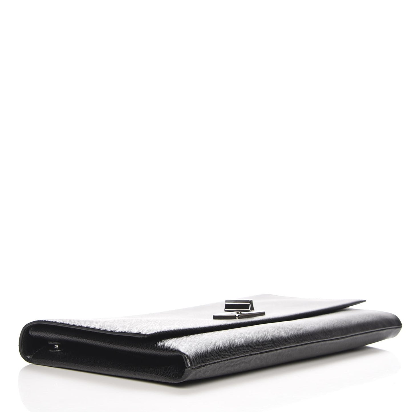 Saffiano Lux Flap Clutch Nero Black