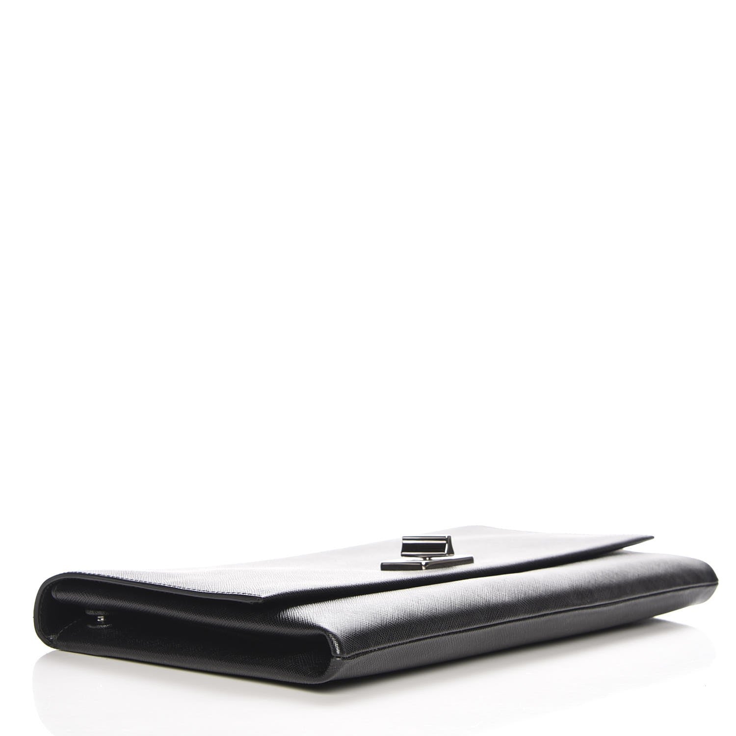 Prada Saffiano Lux Flap Clutch Nero Black 4 of 6