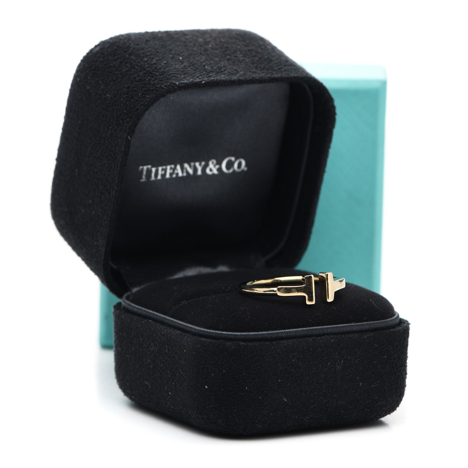 Tiffany 18K Yellow Gold T Wire Ring 52 6 5 of 5