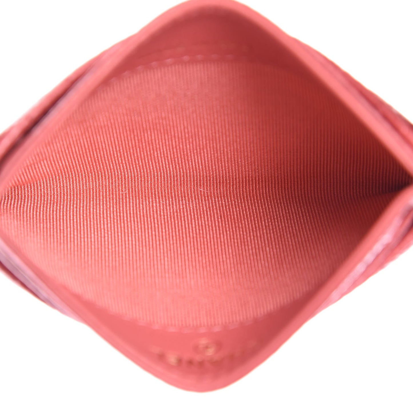 Metallic Caviar Quilted Card Holder Pink