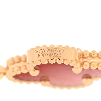Van Cleef & Arpels 18K Yellow Gold Carnelian 5 Motifs Vintage Alhambra Bracelet 4 of 6