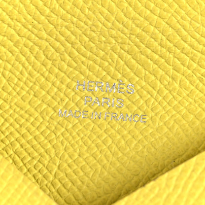 Hermes Epsom Calvi Card Case Lime 8 of 11