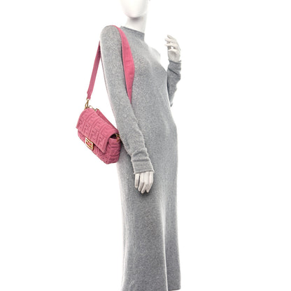 Fendi Terry Cloth Vitello Century Matte FF 1974 Embossed Baguette Lollypop 2 of 10