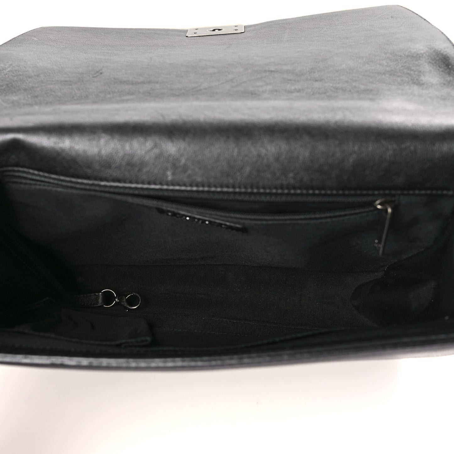 Calfskin Quilted Large Boy Flap Black