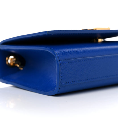 Saint Laurent Grain De Poudre Small Classic Monogram Kate Satchel Electric Blue 8 of 13