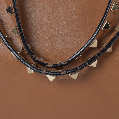 Valentino Garavani Vitello Large Rockstud Tote Beige 8 of 12