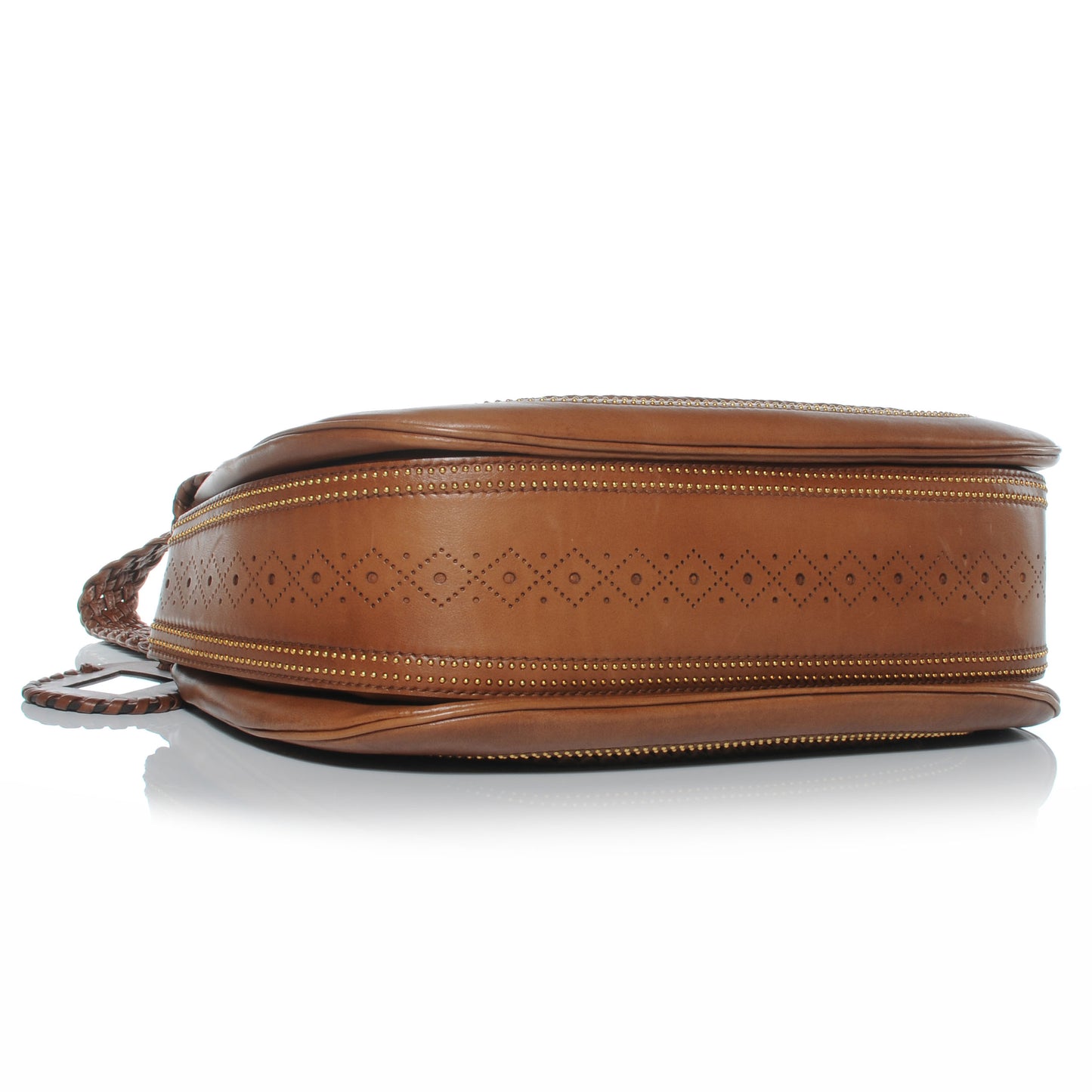 Leather New Bamboo Large Top Handle Bag Brown