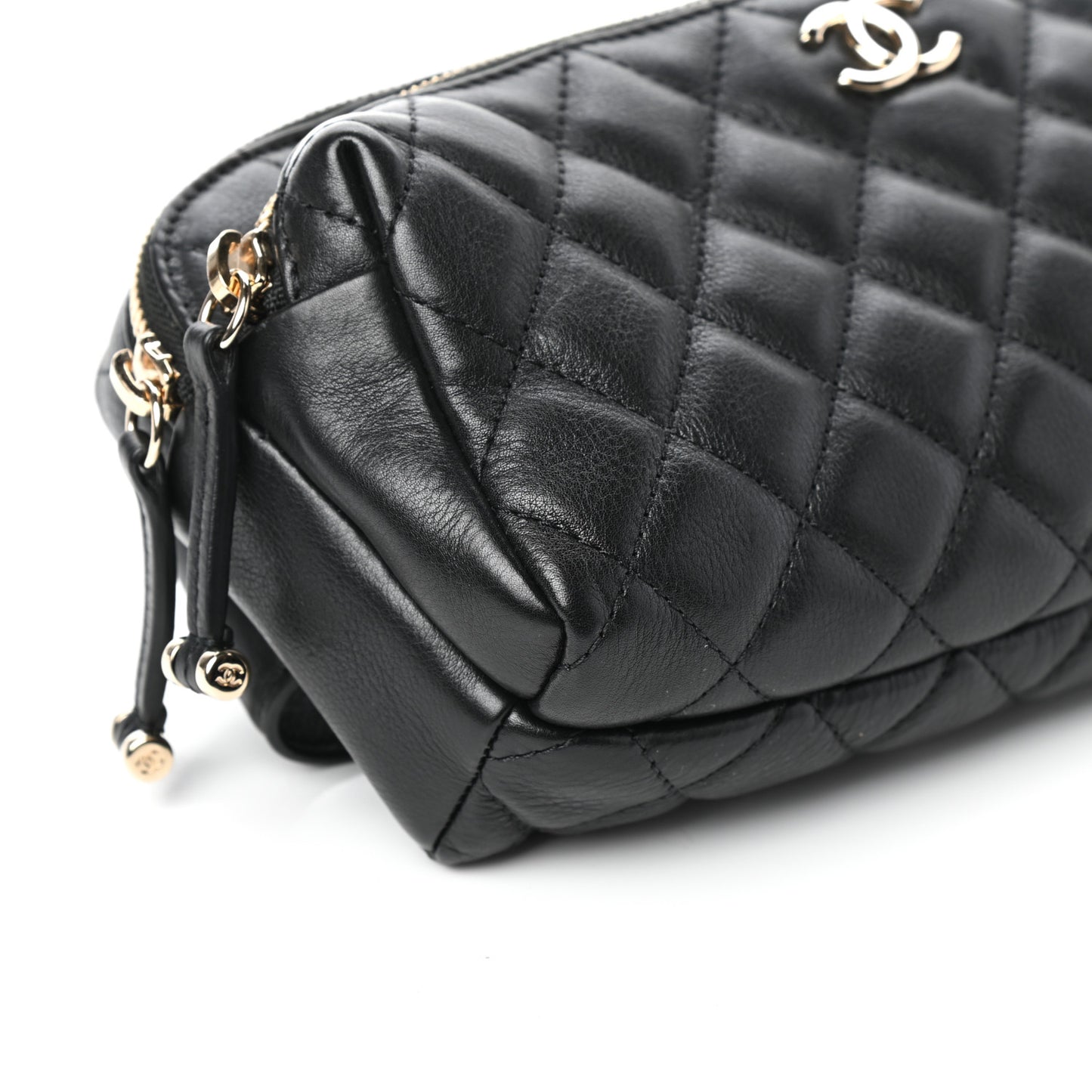 Calfskin Quilted Waist Bag Black