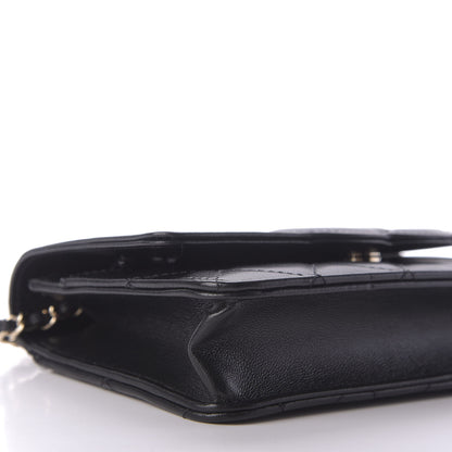 Chanel Goatskin Quilted Timeless CC Wallet On Chain WOC Black 6 of 9