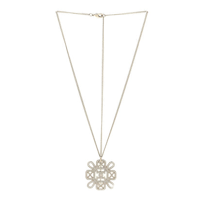 Chanel Crystal Strass Cross CC Pendant Necklace Silver 3 of 5