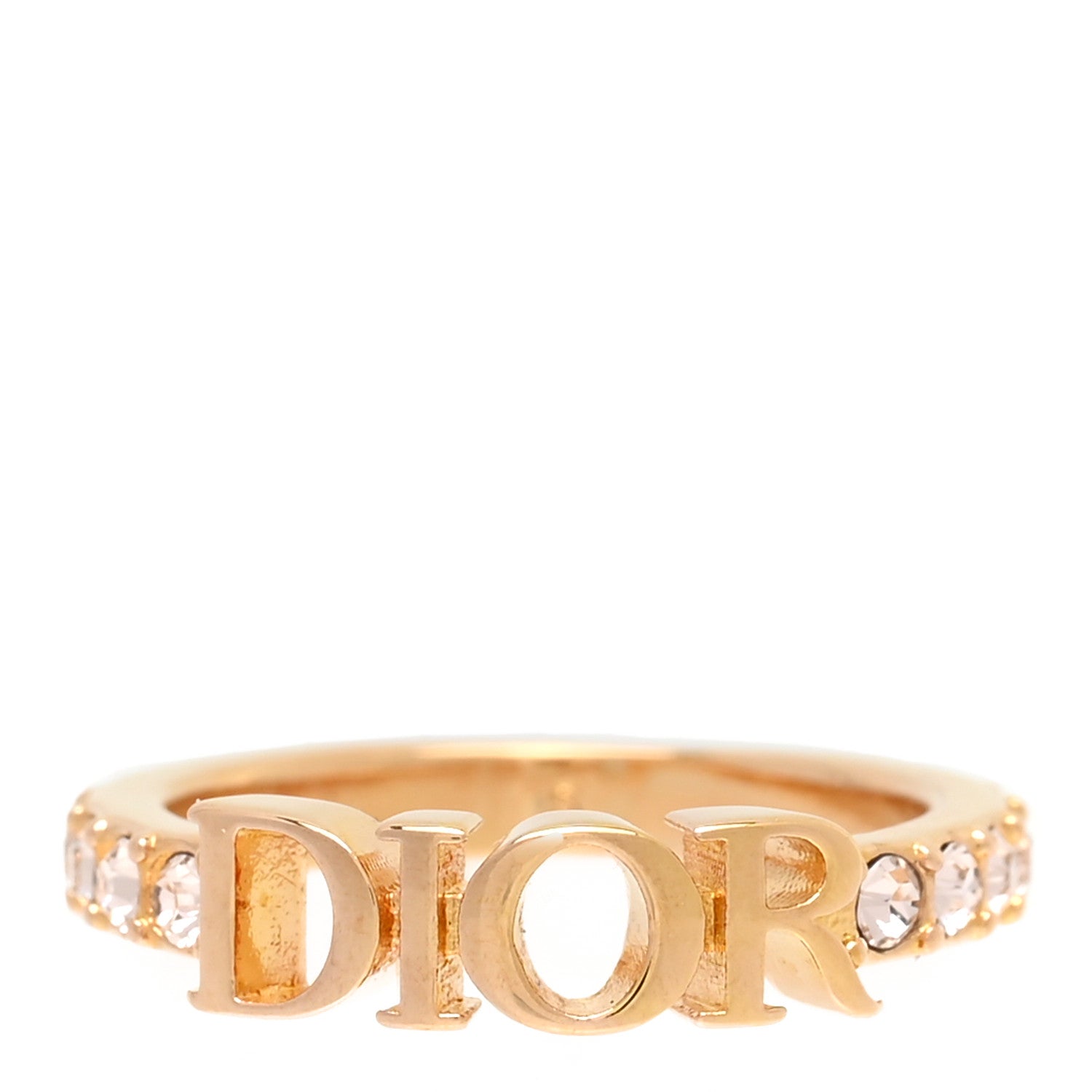 Christian Dior Metal Crystal Dio(R)evolution Ring S Gold 1242704