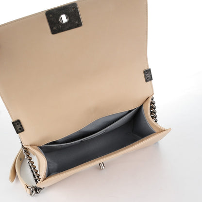 Chanel Lambskin Quilted Medium Boy Flap Beige Clair 5 of 9