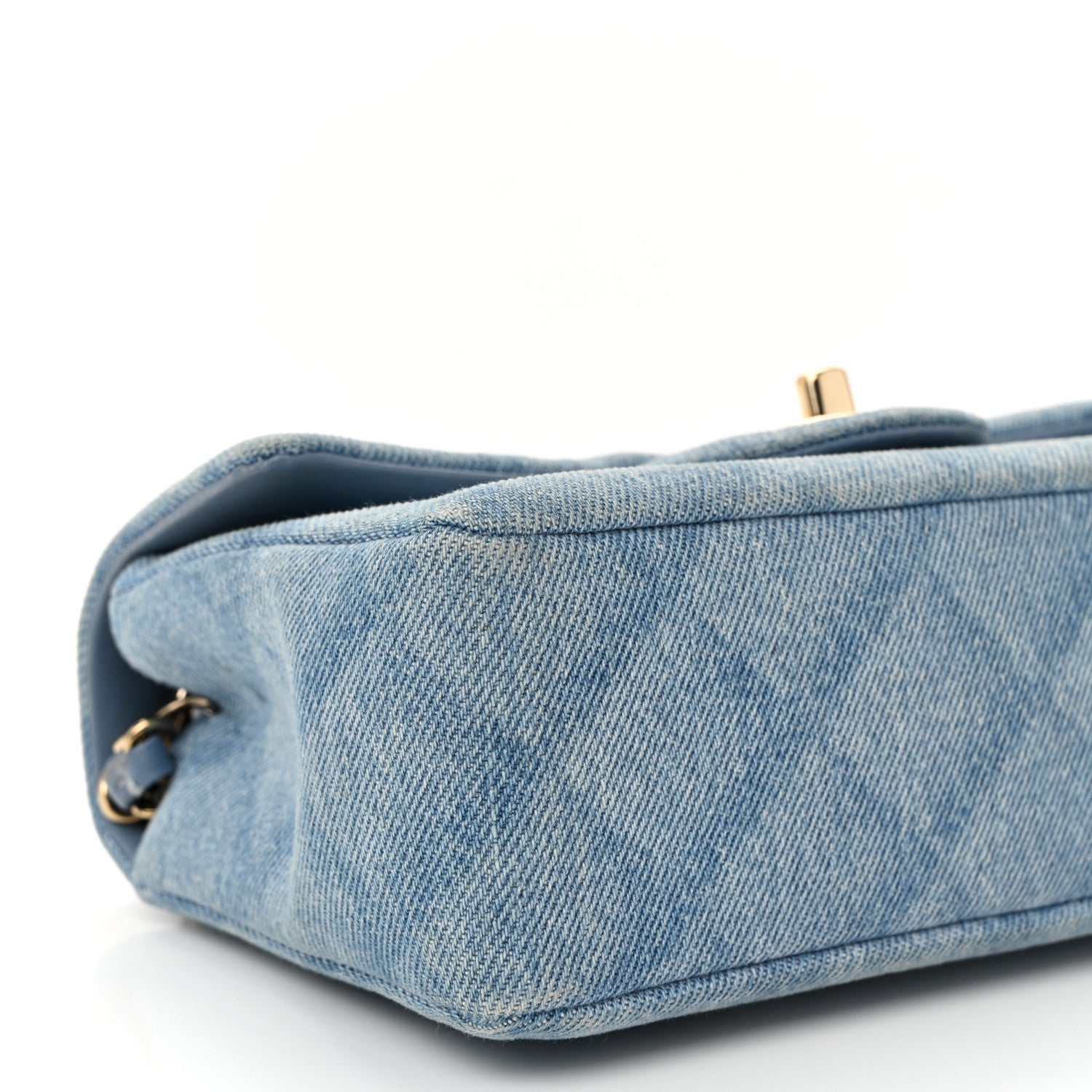 Chanel Printed Denim Quilted Mini Rectangular Flap Light Blue 9 of 11