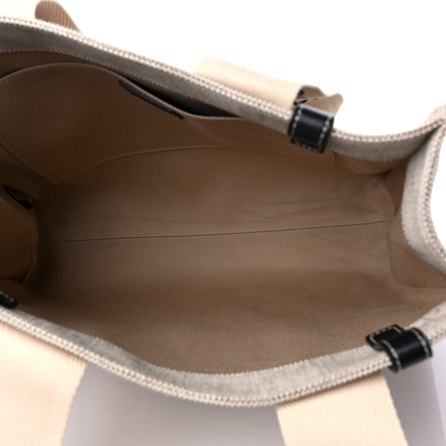 Cotton Calfskin Medium Woody Ribbon Tote White Black