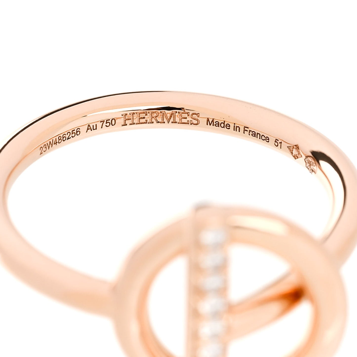18K Rose Gold Diamond PM Echappee Ring 51 5.75