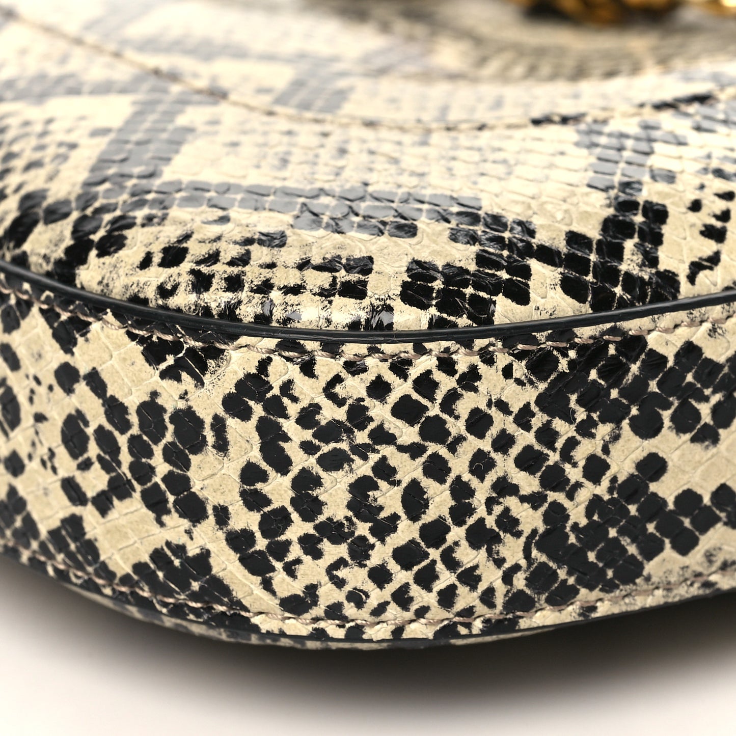 GG Supreme Monogram Snakeskin Small Jackie 1961 Hobo Beige Ebony
