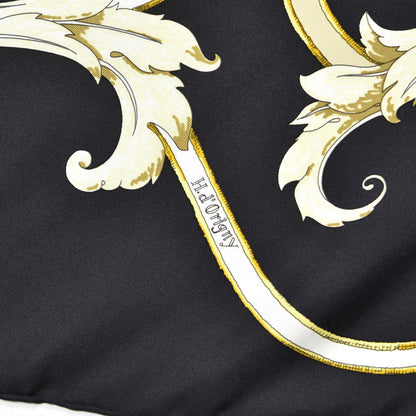 Hermes Silk Scarf L'Instruction Du Roy Scarf 90 Black Gold 6 of 8