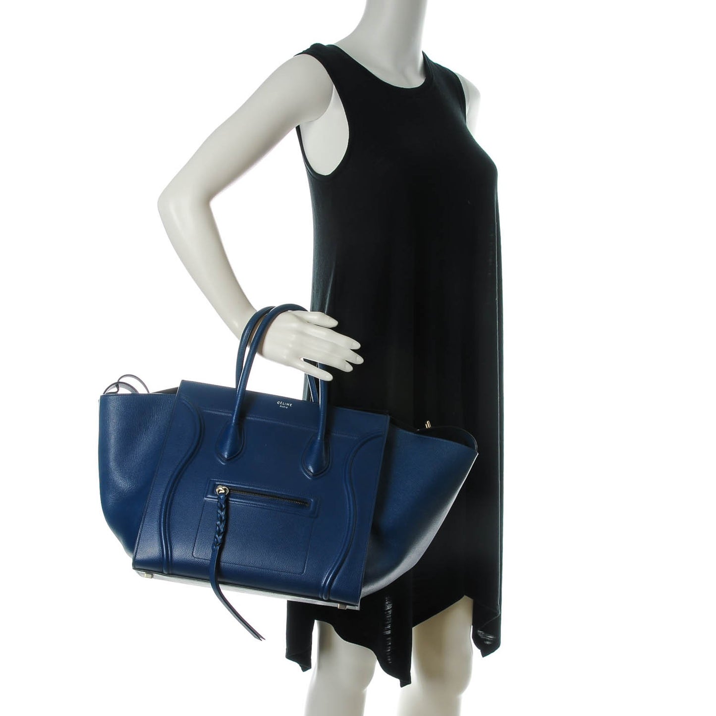 Grained Calfskin Medium Phantom Luggage Indigo