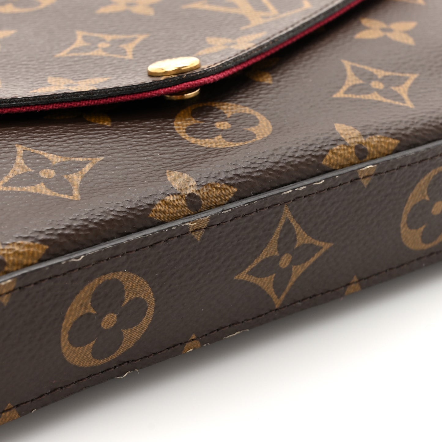 Monogram Pochette Felicie Chain Wallet Fuchsia
