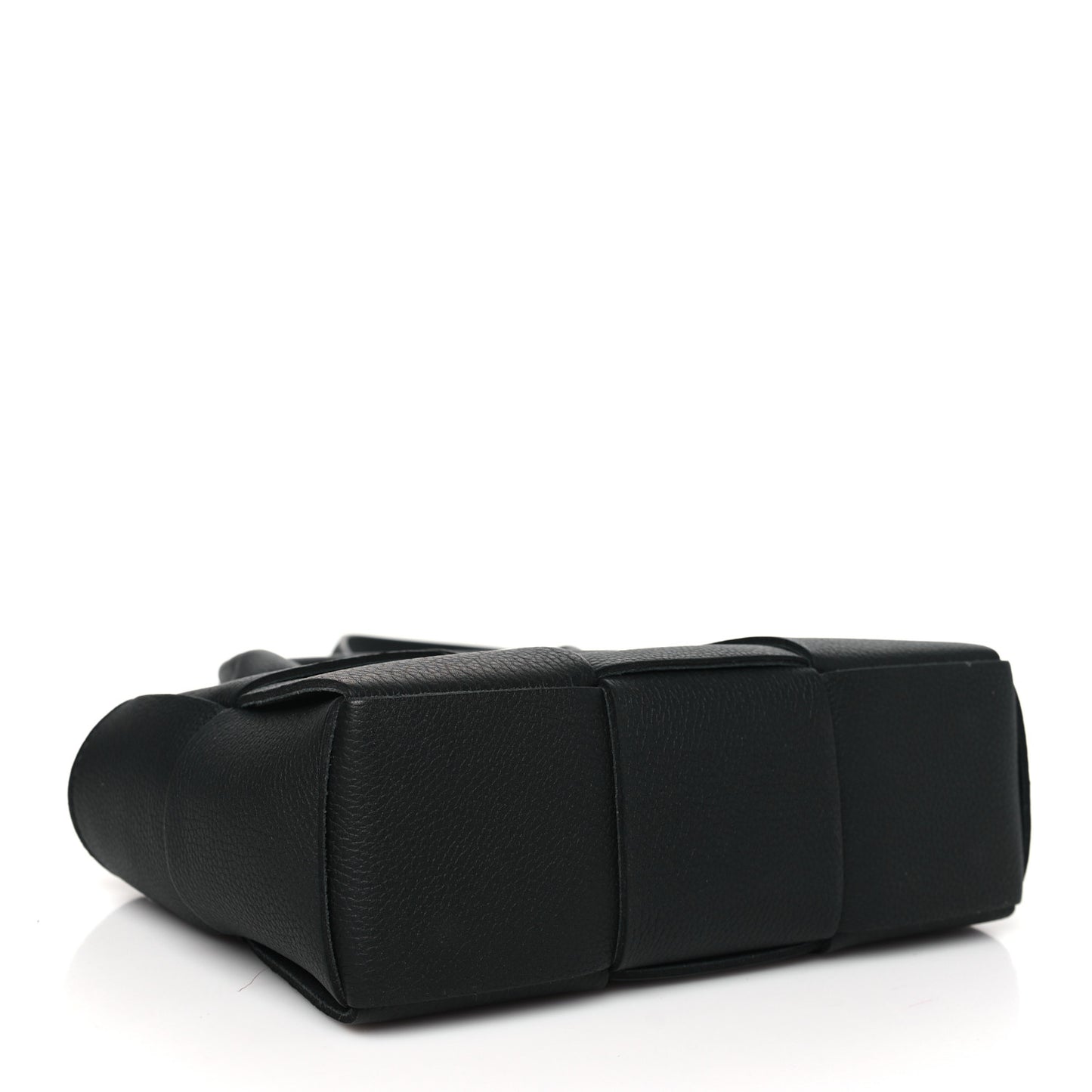 Grained Calfskin Intrecciato Candy Arco Tote Black