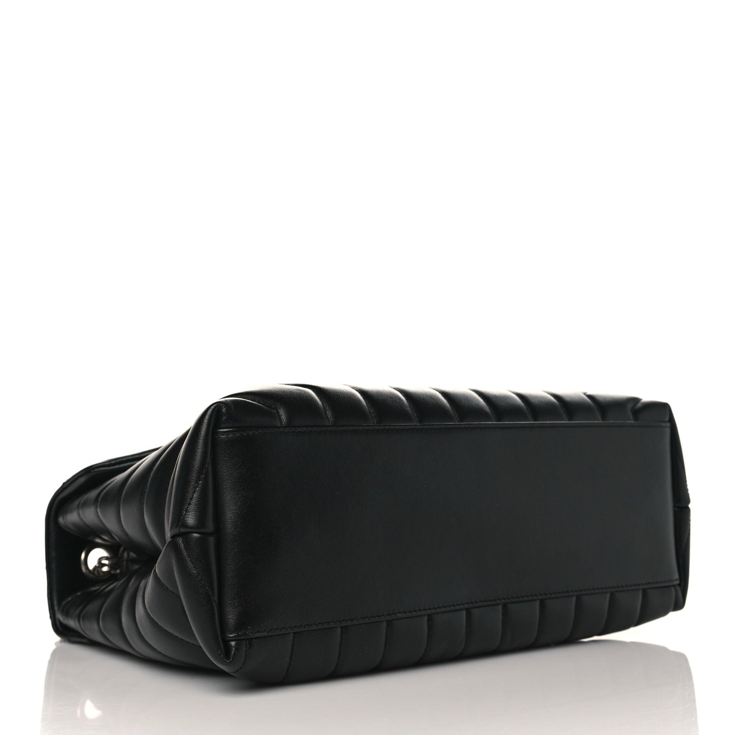 Calfskin Y Quilted Monogram Medium Loulou Chain Satchel Black