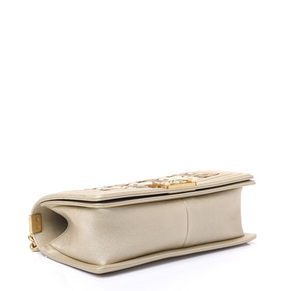 Chanel Metallic Lambskin Medium Golden CC Boy Flap Gold 3 of 10