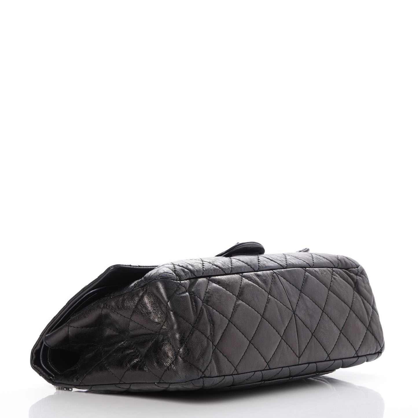 Metallic Aged Calfskin Quilted 2.55 Reissue 227 Flap Black