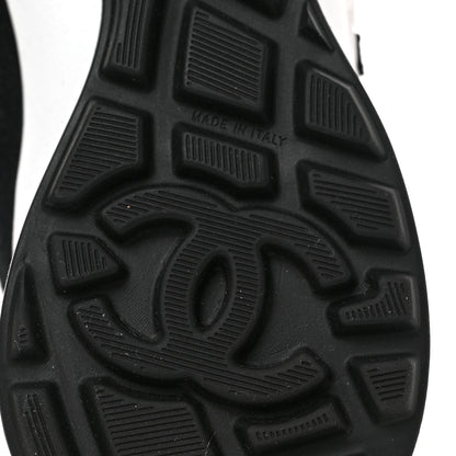Chanel Fabric Suede Kidskin CC Sneakers 36.5 Dark Navy White 6 of 9
