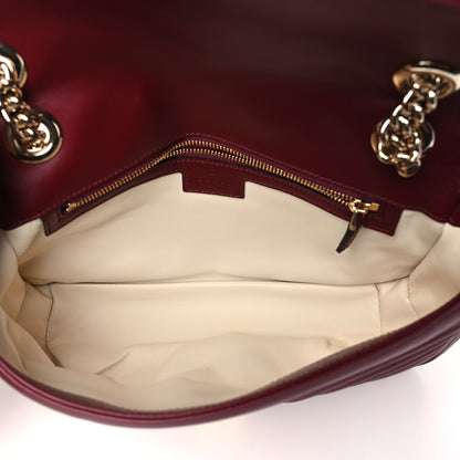 Gucci Calfskin Matelasse Medium GG Marmont Shoulder Bag Ancora Red 5 of 10