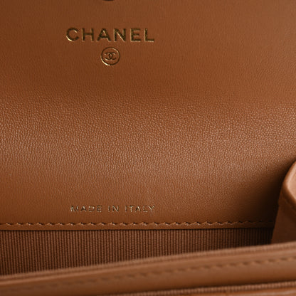 Chanel Lambskin Quilted Chanel 19 Flap Card Holder Brown 7 of 10