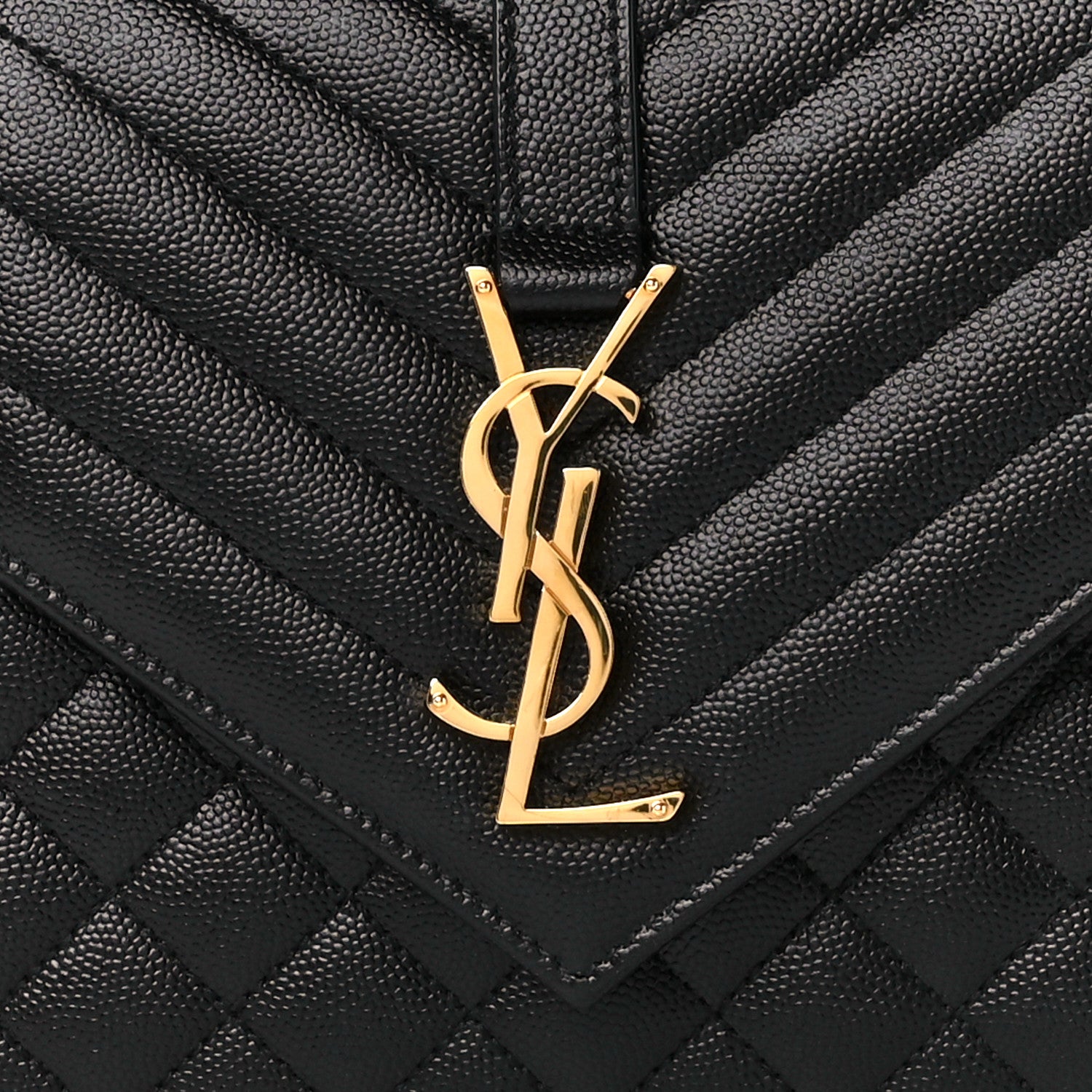 Saint Laurent Grain De Poudre Textured Mixed Matelasse Triquilt Medium Monogram Satchel Black 9 of 11