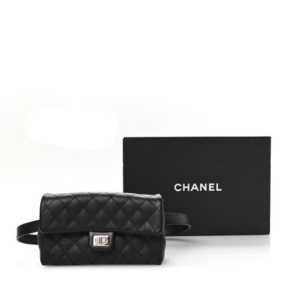 Chanel Grained Calfskin Quilted 2.55 Reissue Flap Belt Bag Clutch Black 12 of 12