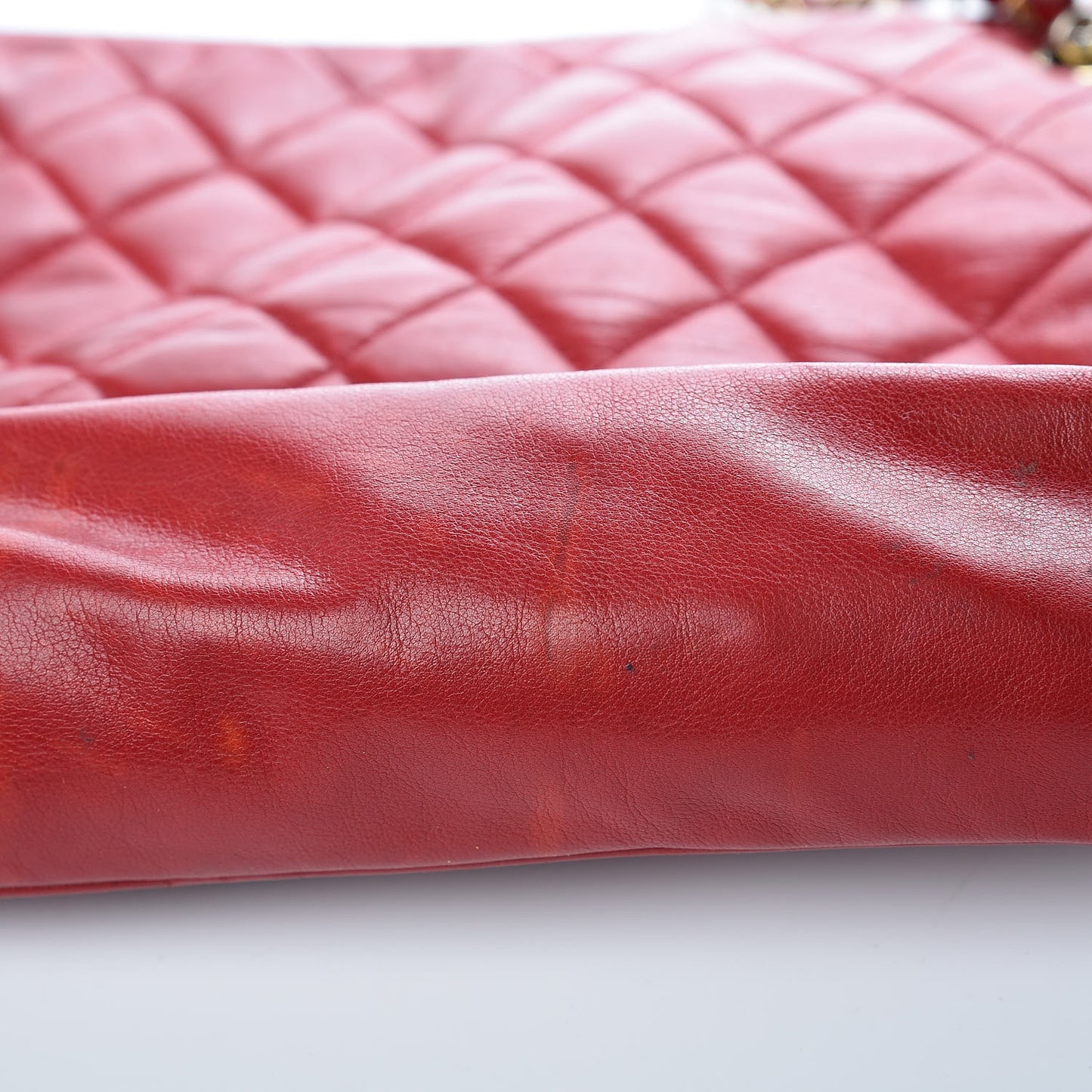 Lambskin Quilted Shoulder Bag Red