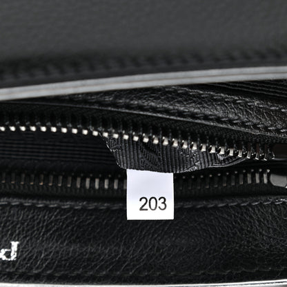 Prada Glace Calfskin Studded Crossbody Grey Black 10 of 13