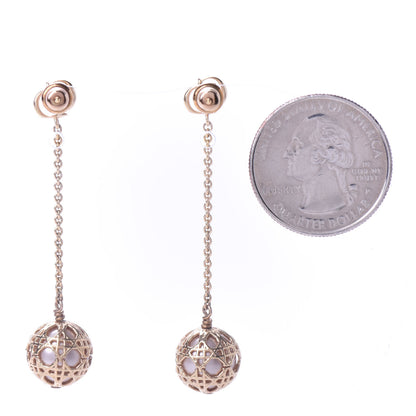 Christian Dior Pearl Secret Cannage Mise En Dior Tribales Dangle Earrings Rose Gold 2 of 3