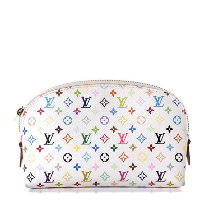 Louis Vuitton Monogram Multicolor Cosmetic Pouch White Litchi 1 of 6
